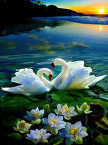 Без бренда «Пара белых лебедей на воде» в Подольске