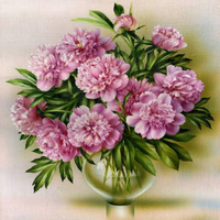 Без бренда «Пионы в круглой прозрачной вазе (20шт)» в Подольске