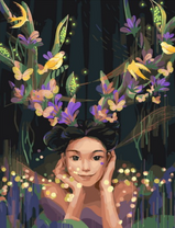 Без бренда «Темноглазая девчонка с цветами и птицами в волосах» в Подольске в интернет-магазине  Без бренда «Темноглазая девчонка с цветами и птицами в волосах» в Подольске