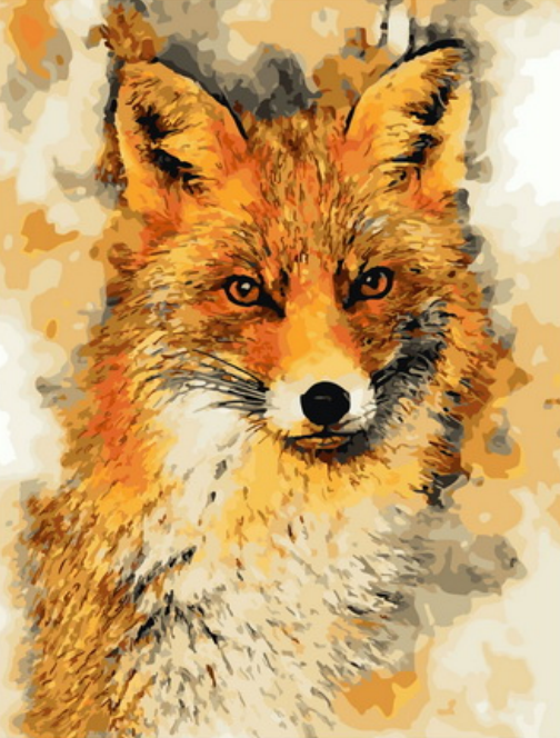 Картина по номерам 40x50 Портрет пушистой лисы