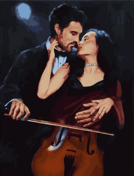 Картина по номерам 40x50 Страстная пара и скрипка
