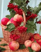Без бренда «Плетёная корзина с калиной и яблоками» в Подольске