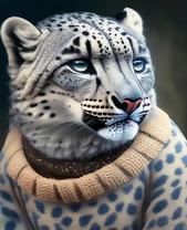 Снежный барс в свитере