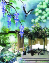 Без бренда «Сад с беседкой, цветами и птицей» в Подольске в интернет-магазине  Без бренда «Сад с беседкой, цветами и птицей» в Подольске