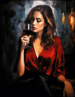 Без бренда «Девушка в красном платье с бокалом вина» в Подольске в интернет-магазине  Без бренда «Девушка в красном платье с бокалом вина» в Подольске